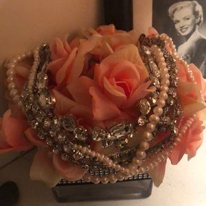 Swavorski crystal and fresh water pearl necklace